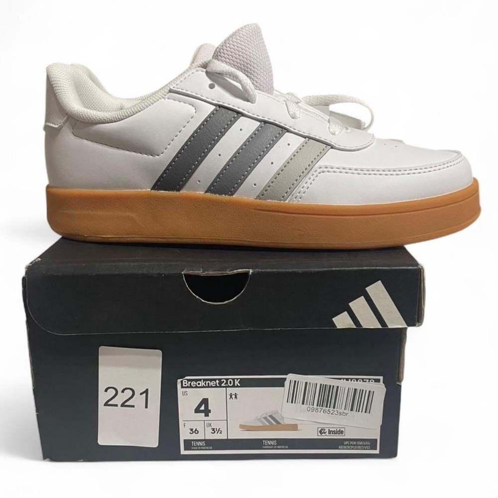 Adidas Breaknet 2.0 K White and Gray Sneakers